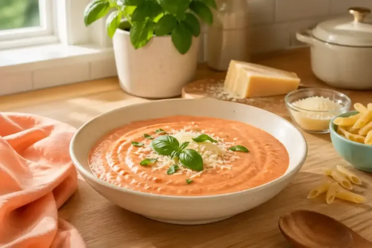 Palomino Sauce hero image showing creamy pink tomato sauce in a ceramic bowl