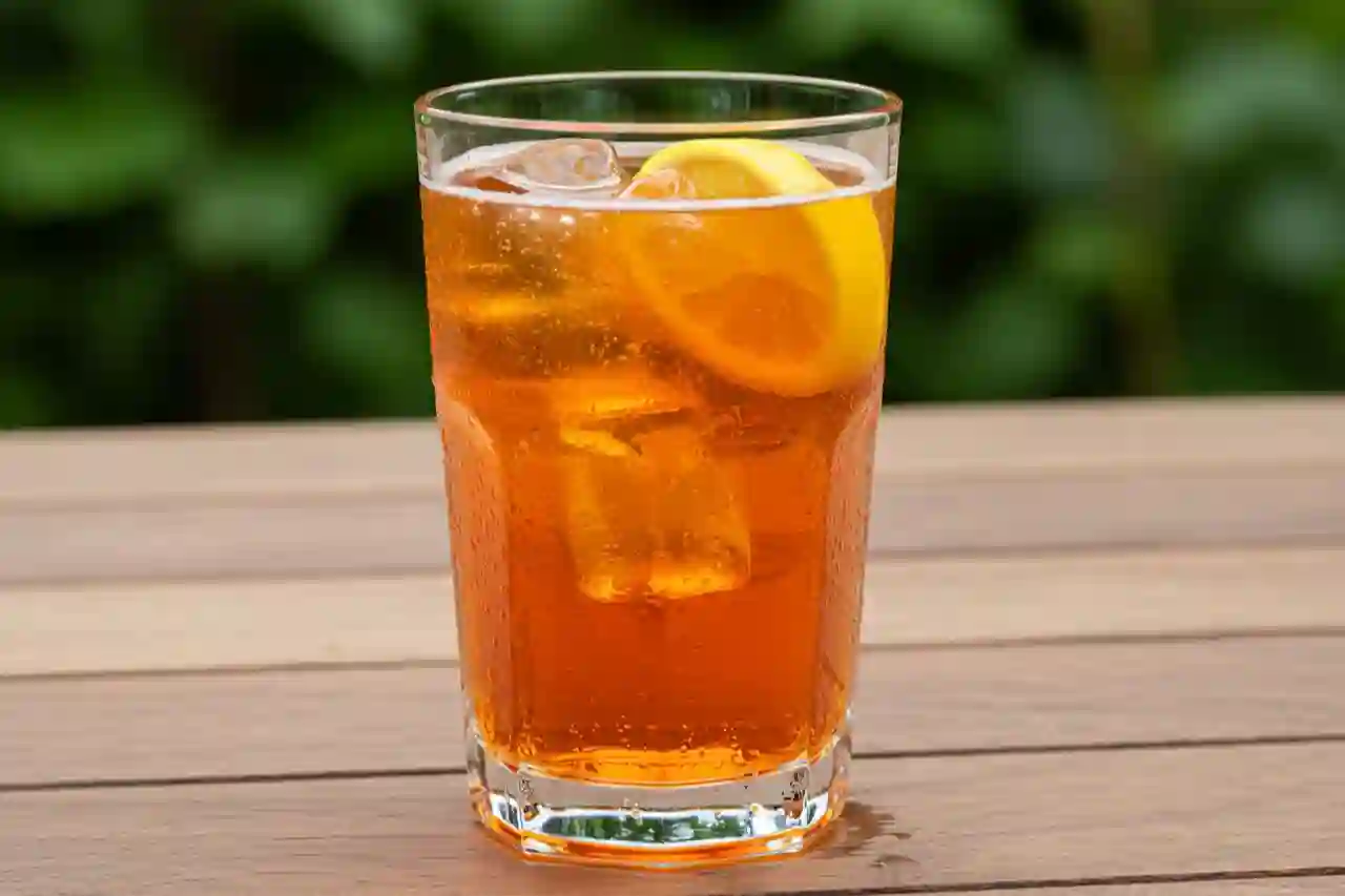 Refreshing Spaghett cocktail in a glass with lemon and ice