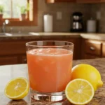 Served pink salt weight loss drink with fresh lemons