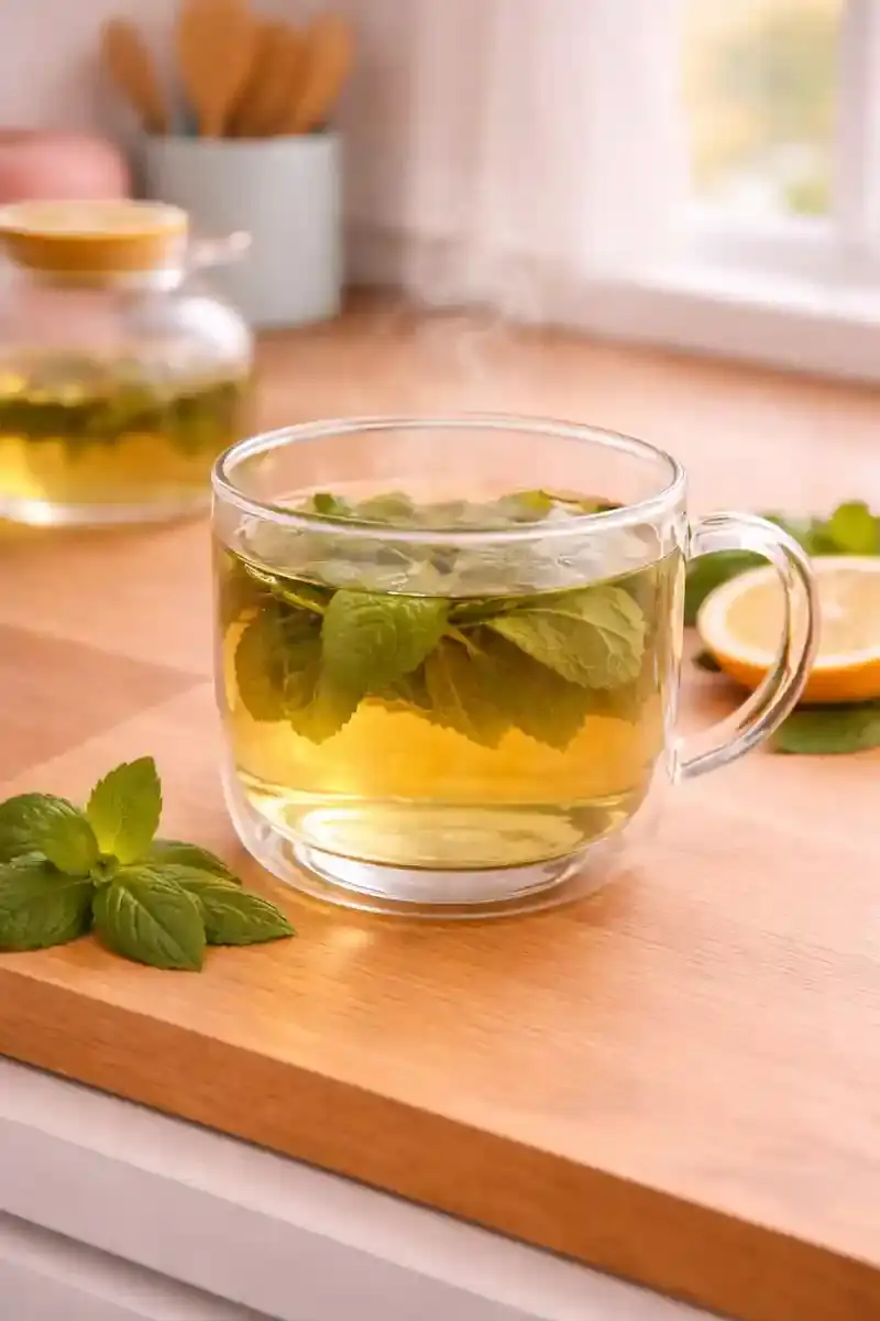 Lemon Balm Tea Steeping