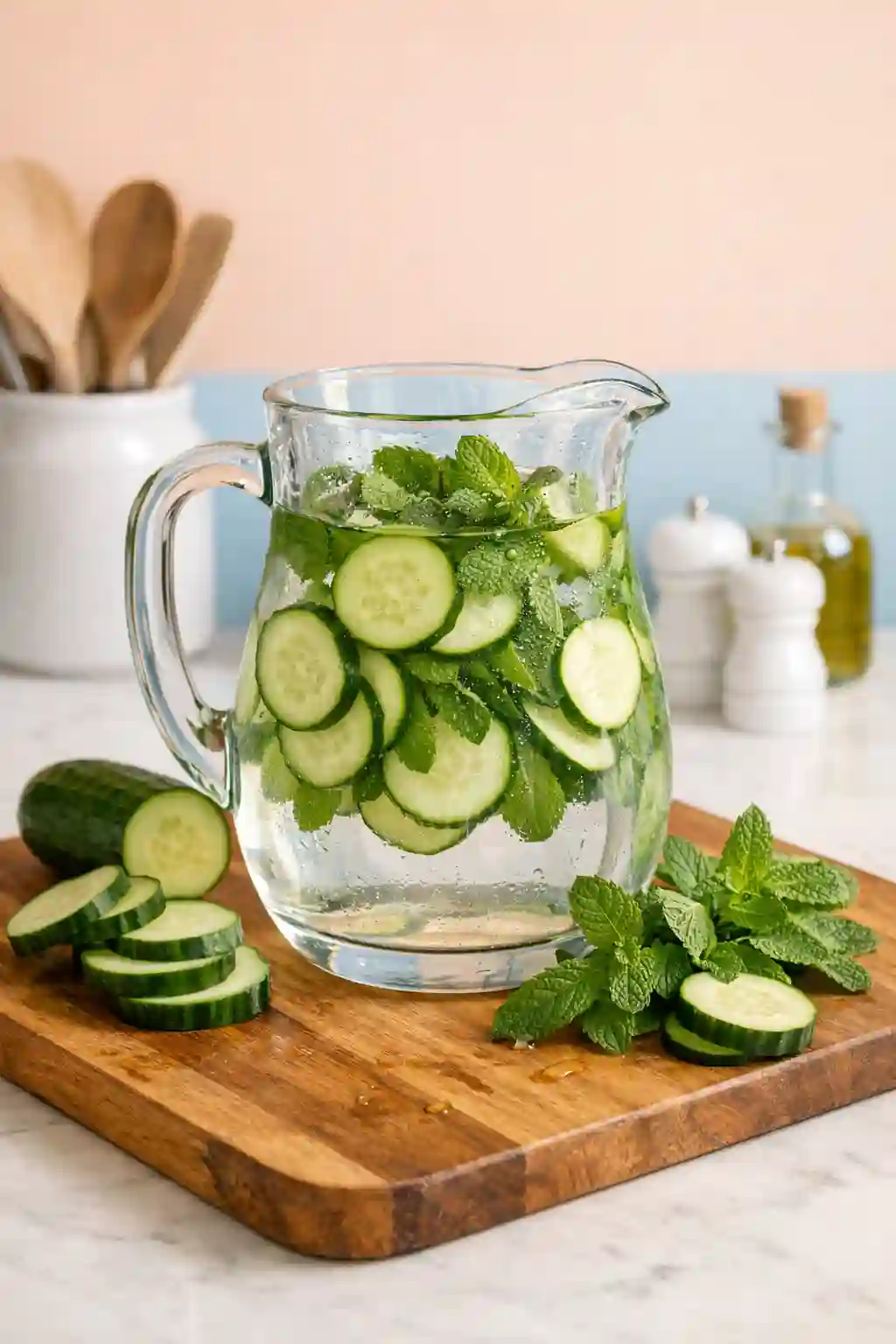 cucumber mint infused water homemade weight loss drink