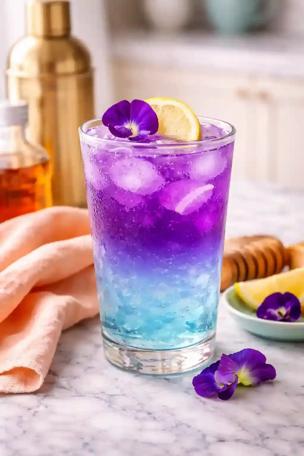 Viral Cocktails and Mocktail-Style Drinks Cocktail-style and alcohol-free viral drinks shown side by side in the same kitchen