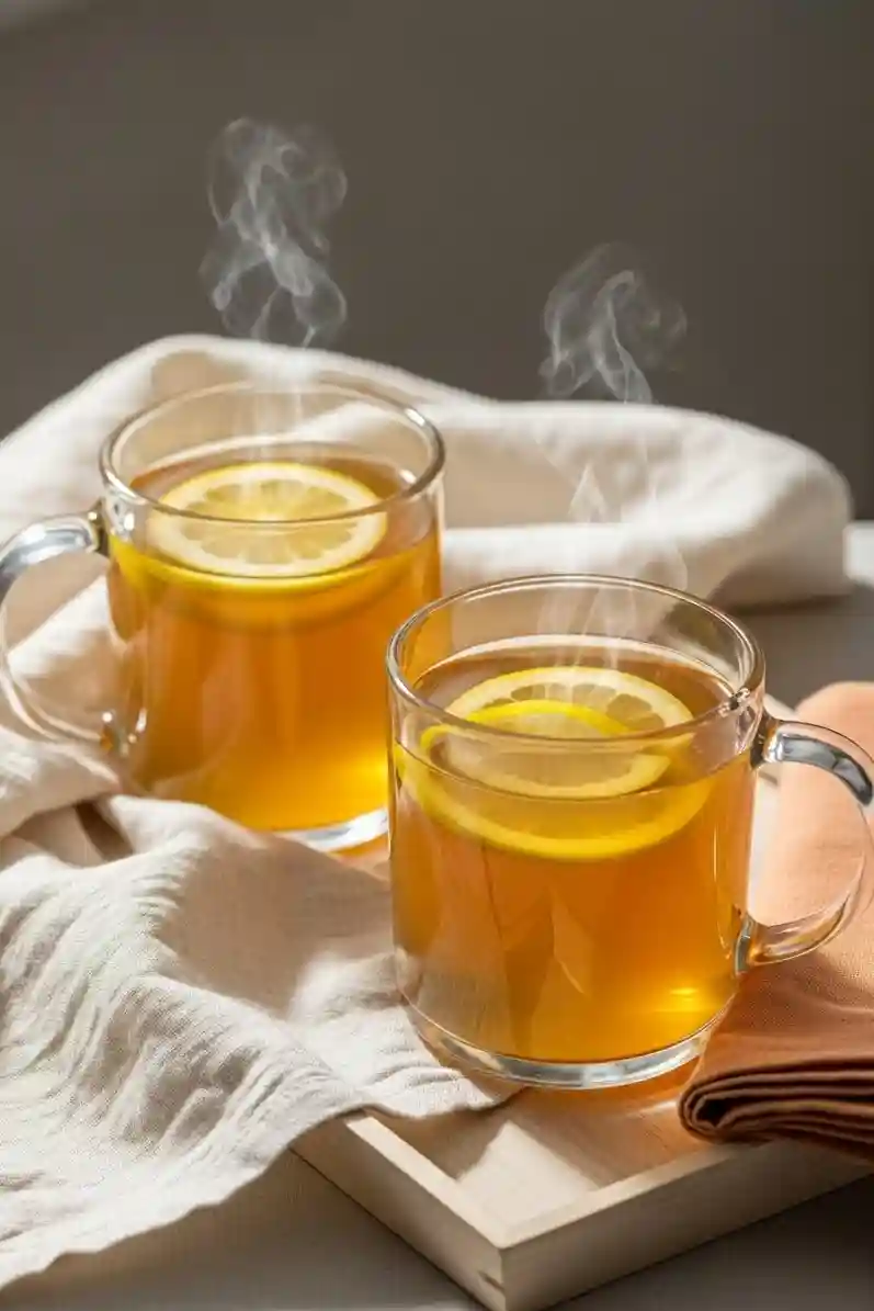 Steam rising from a hot cup near window with cozy atmosphere